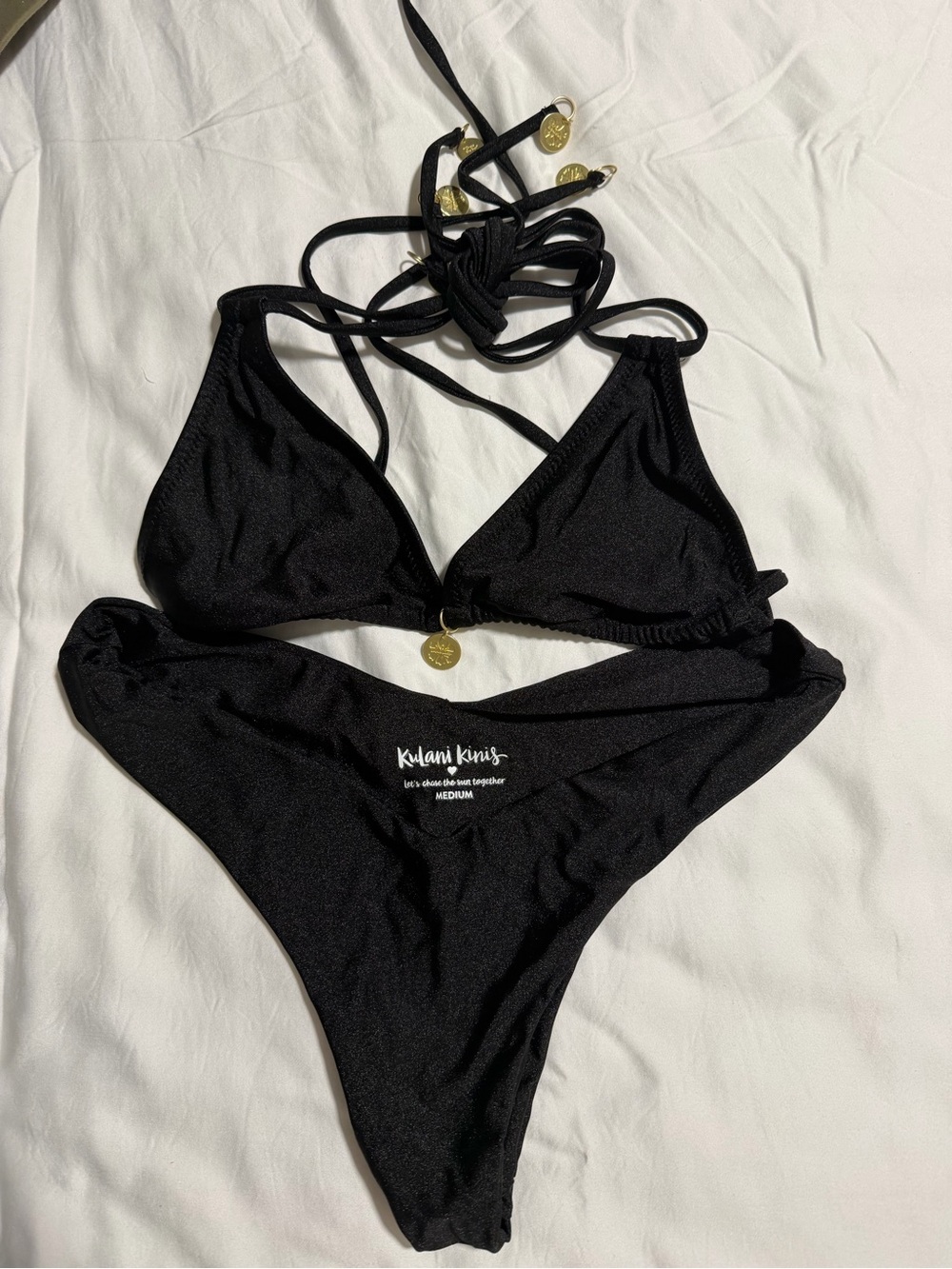 Kulani Kinis Black V-Front Triangle Bikini - Picture 5 of 7